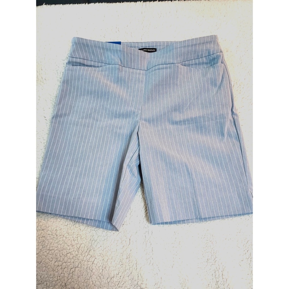 Hiliary Radley Shorts large Blue/White Stripes size Large NWT‎